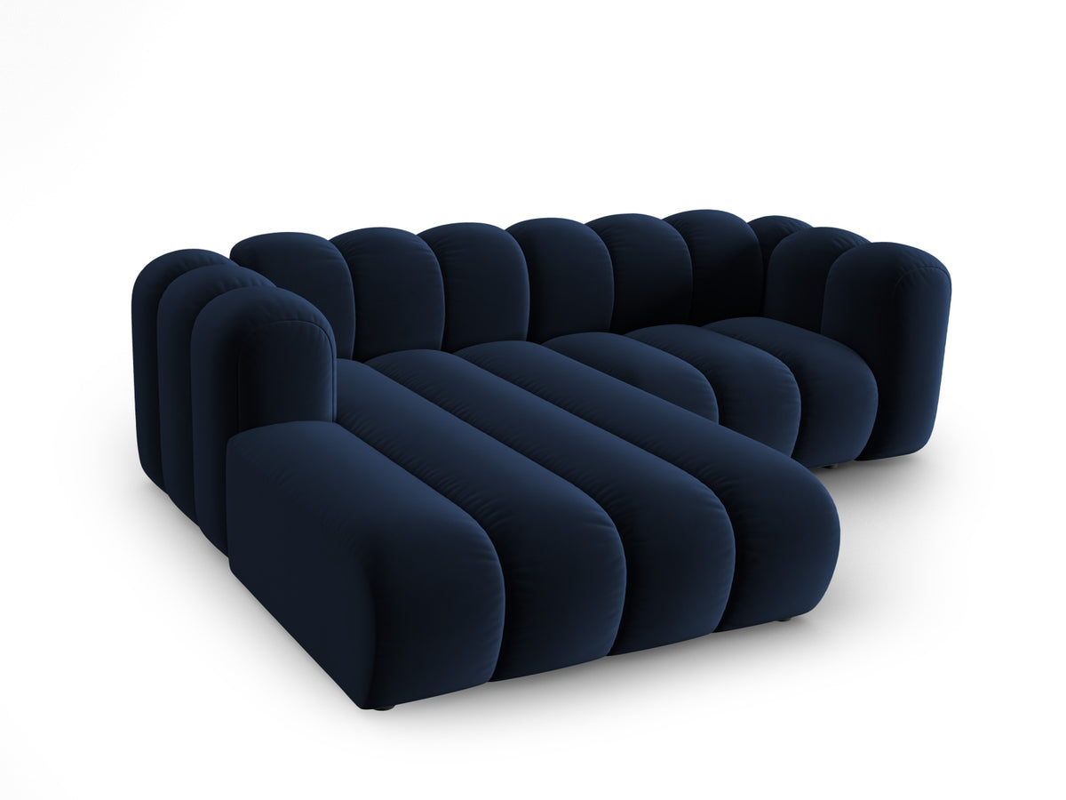 Lupine Velour modulares Ecksofa links 3 Sitzer in Royal Blue-Salvador präsentiert im Onlineshop von KAQTU Design AG. L-Sofa links ist von Micadoni