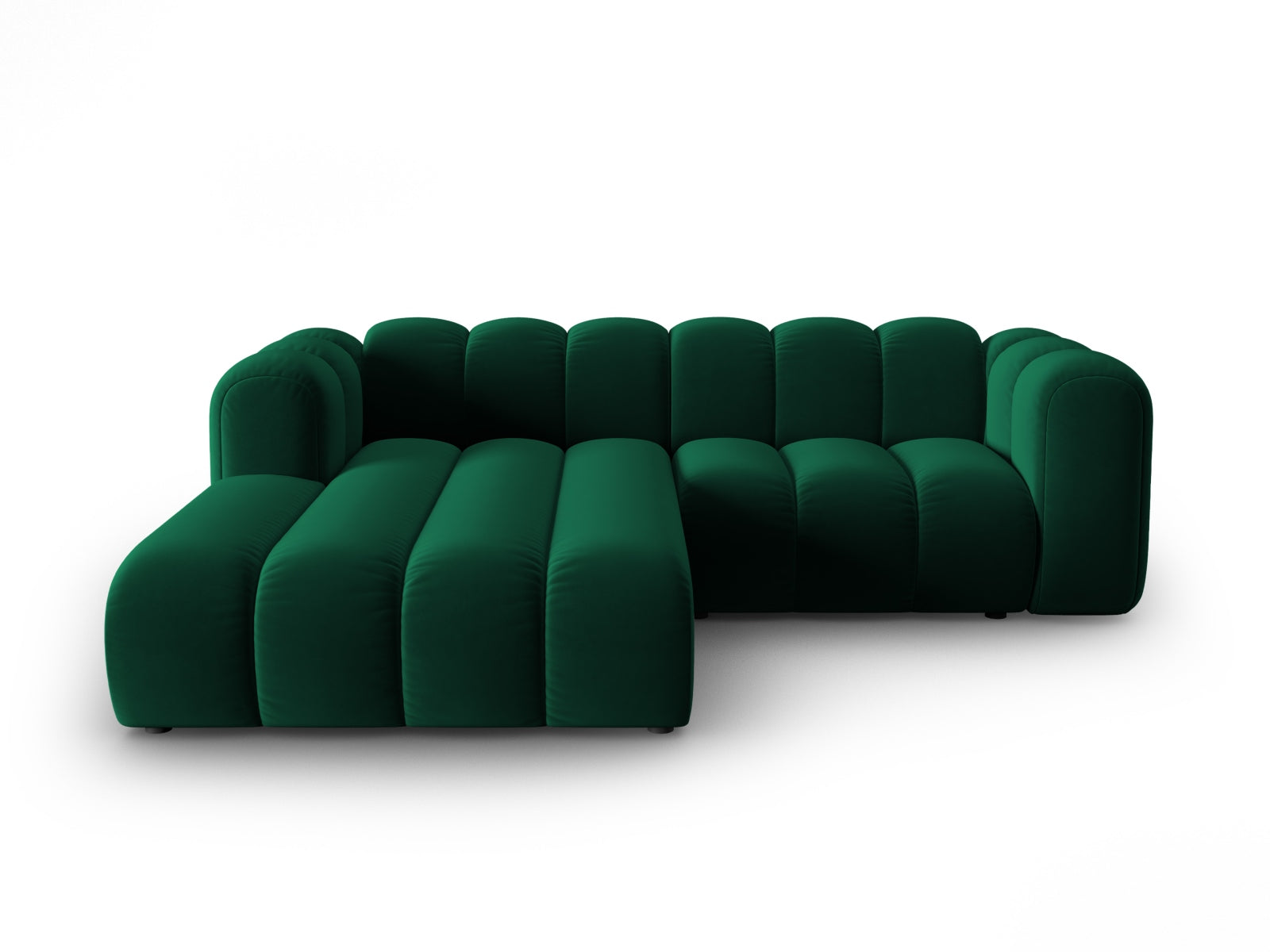 Lupine Velour modulares Ecksofa links 3 Sitzer in Bottle Green präsentiert im Onlineshop von KAQTU Design AG. Ecksofa links ist von Micadoni
