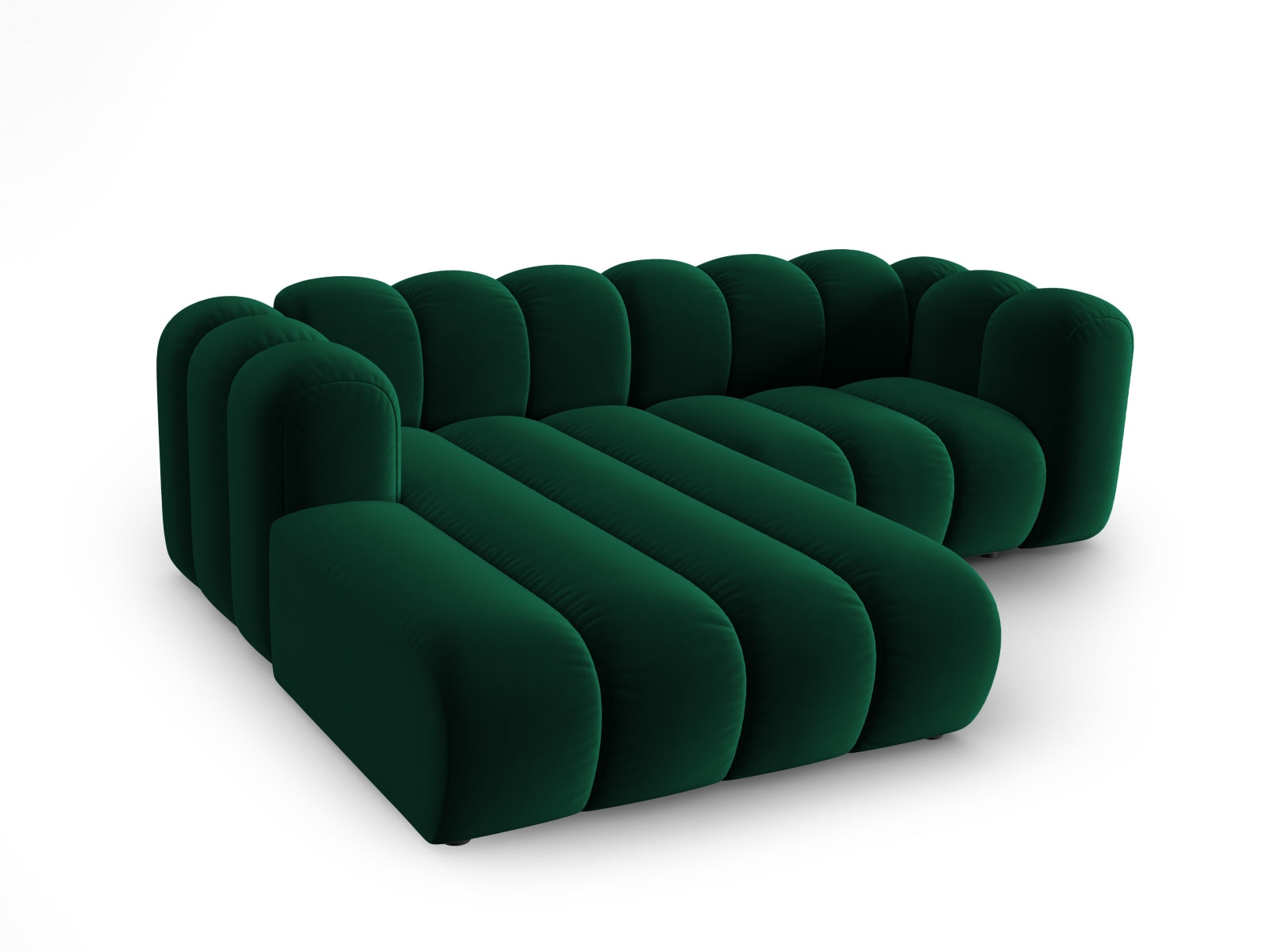 Erleben Sie das Lupine Velour Ecksofa links von Micadoni – ein modulares 3-Sitzer Sofa, das Komfort und modernes Design vereint.