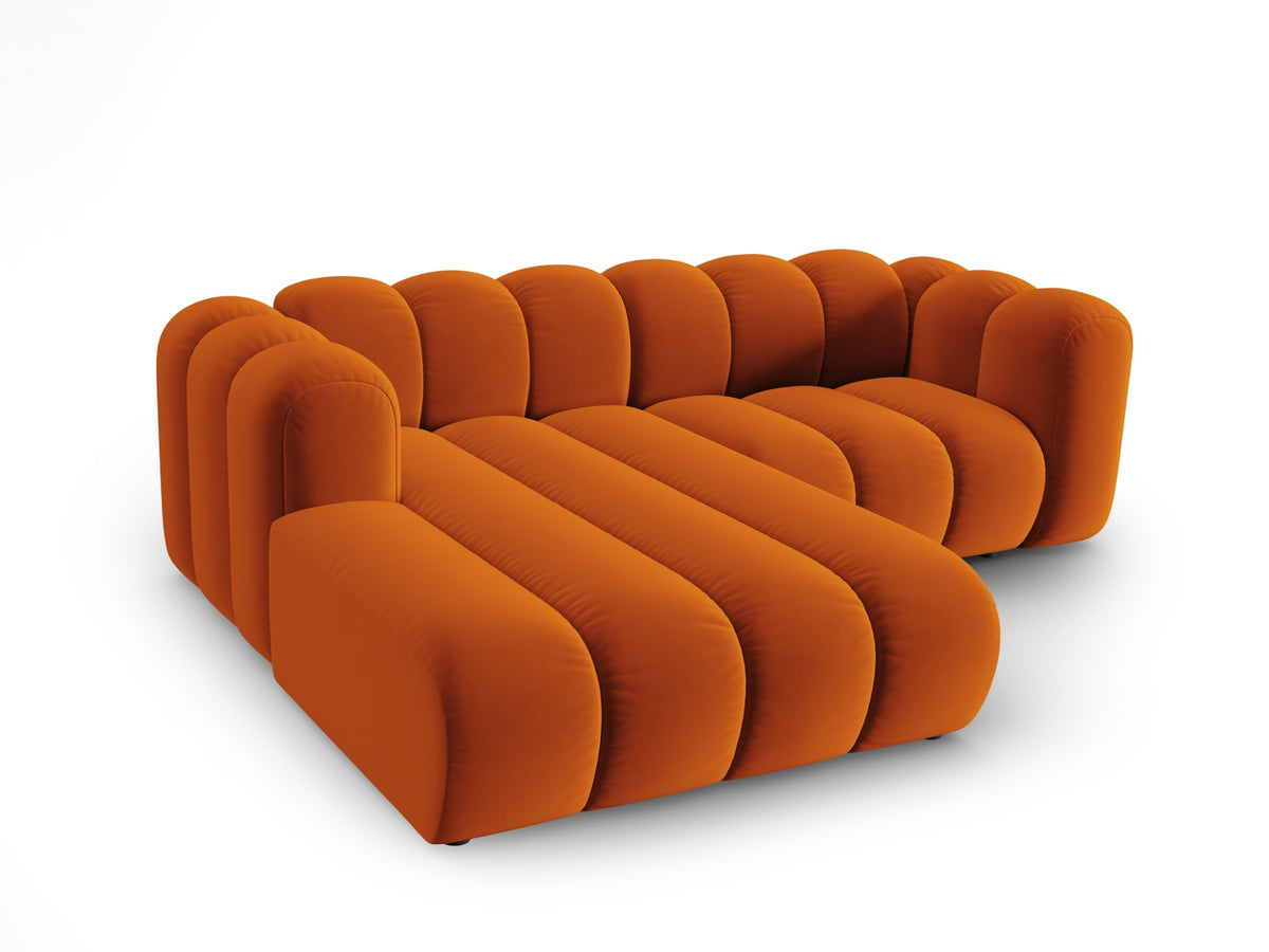 Lupine Velour modulares Ecksofa links 3 Sitzer in Terracotta-Salvador präsentiert im Onlineshop von KAQTU Design AG. L-Sofa links ist von Micadoni