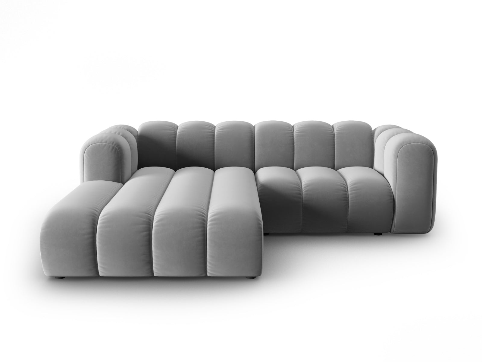 Lupine Velour modulares Ecksofa links 3 Sitzer in Grey präsentiert im Onlineshop von KAQTU Design AG. Ecksofa links ist von Micadoni
