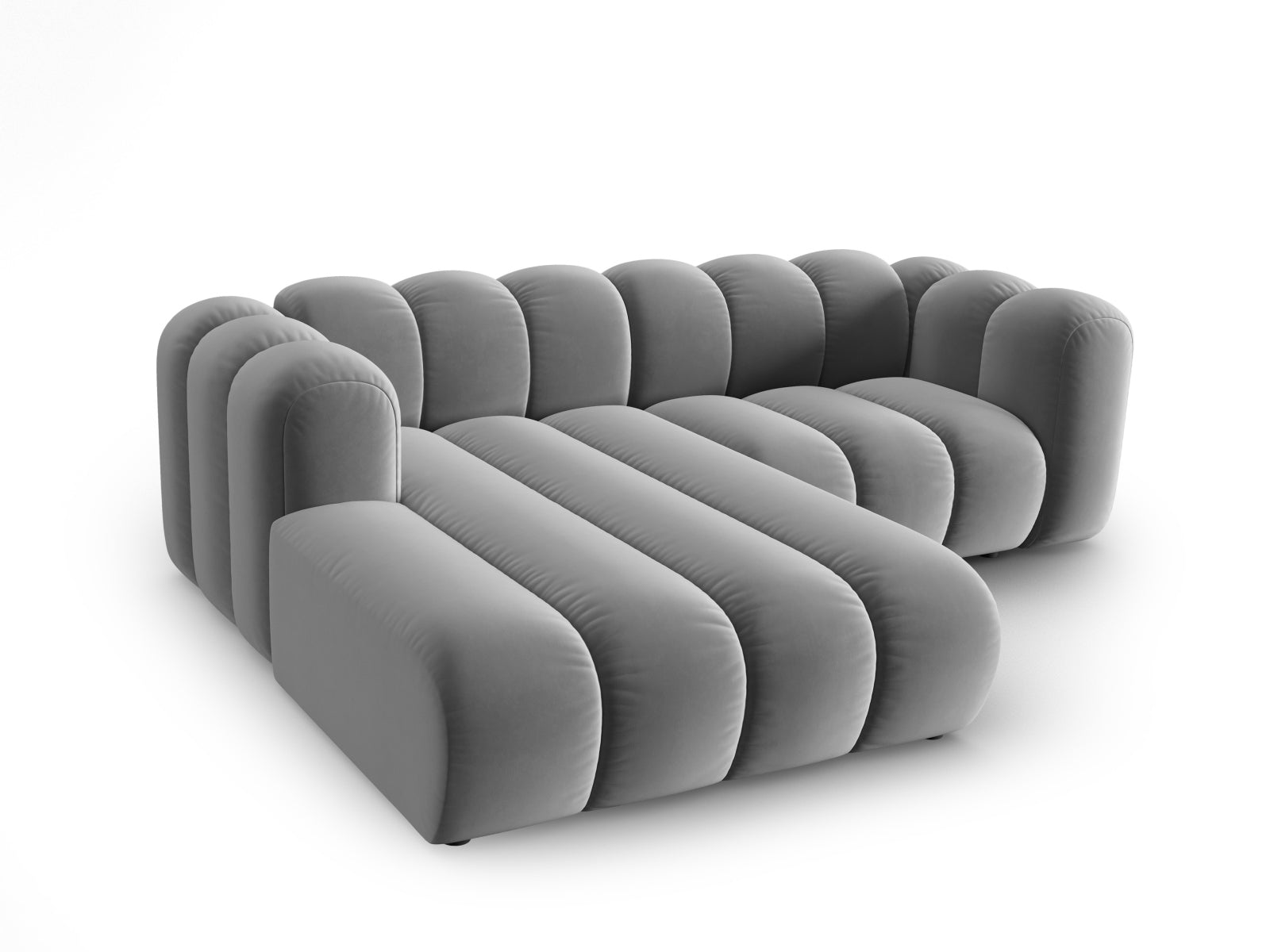 Erleben Sie das Lupine Velour Ecksofa links von Micadoni – ein modulares 3-Sitzer Sofa, das Komfort und modernes Design vereint.