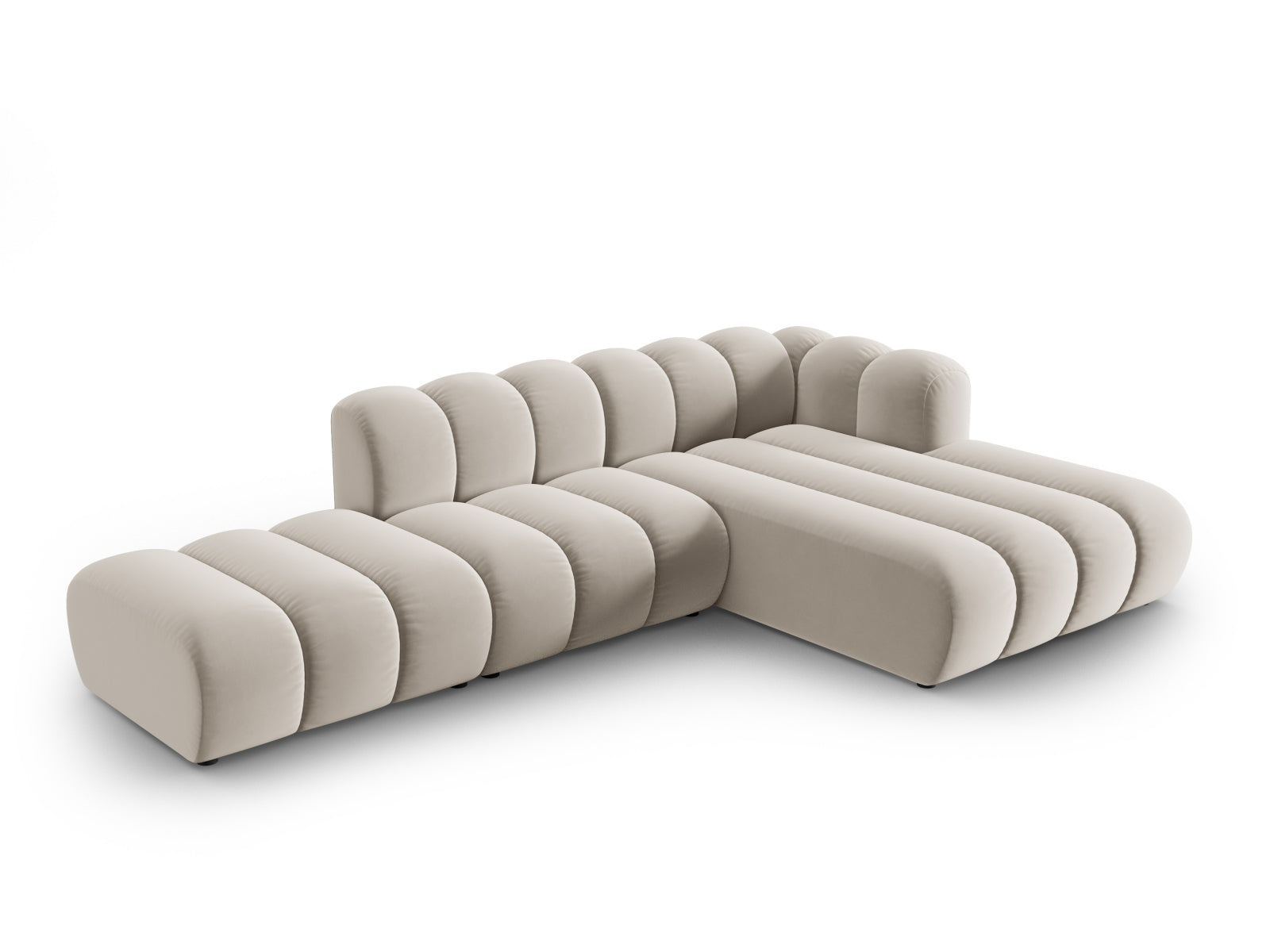 Entdecken Sie das stilvolle Lupine Velour Ecksofa von Micadoni – ein 5-Sitzer mit elegantem Design, modularer Flexibilität und hohem Komfort für Ihr Zuhause.