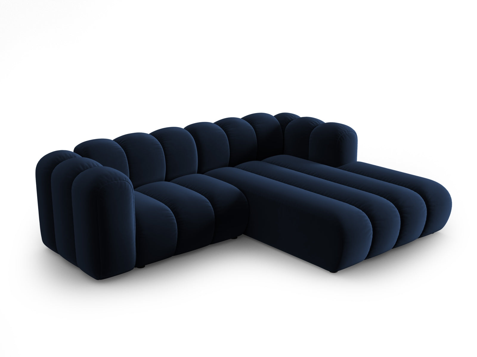 Lupine Velour modulares Ecksofa rechts 3 Sitzer in Royal Blue-Salvador präsentiert im Onlineshop von KAQTU Design AG. L-Sofa rechts ist von Micadoni