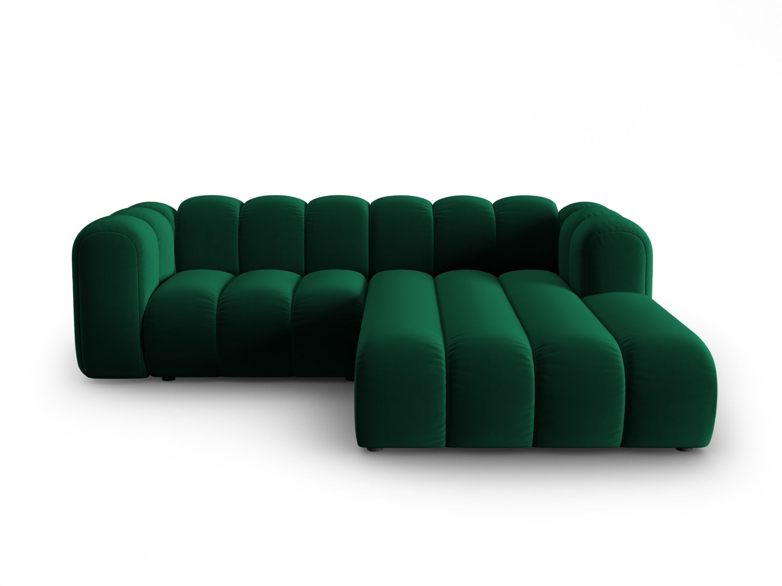 Lupine Velour modulares Ecksofa rechts 3 Sitzer in Bottle Green präsentiert im Onlineshop von KAQTU Design AG. Ecksofa rechts ist von Micadoni