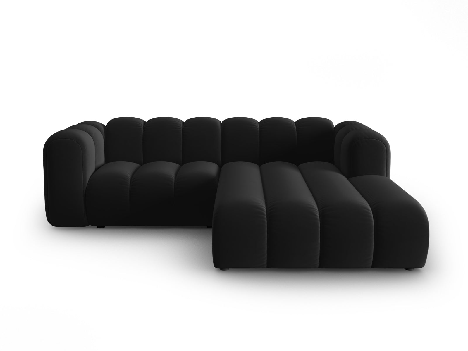 Lupine Velour modulares Ecksofa rechts 3 Sitzer in Black-Salvador präsentiert im Onlineshop von KAQTU Design AG. L-Sofa rechts ist von Micadoni
