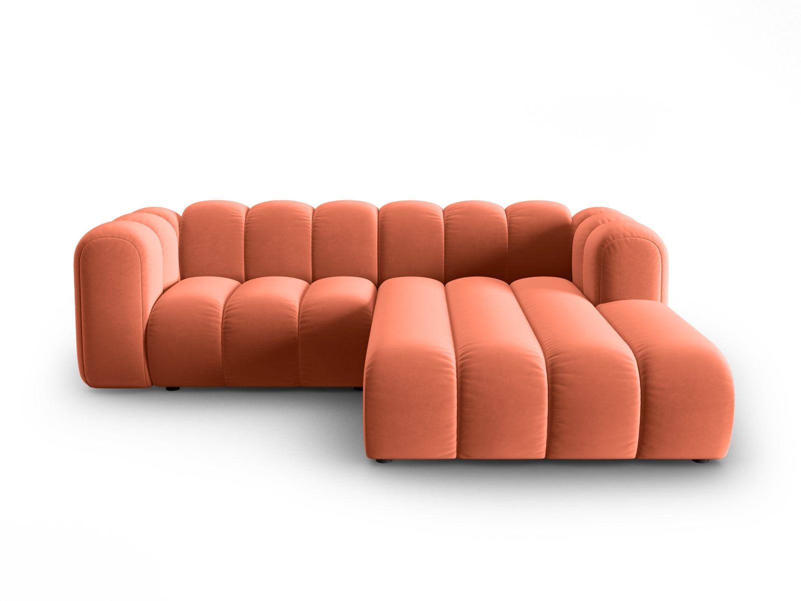 Lupine Velour modulares Ecksofa rechts 3 Sitzer in Coral präsentiert im Onlineshop von KAQTU Design AG. Ecksofa rechts ist von Micadoni
