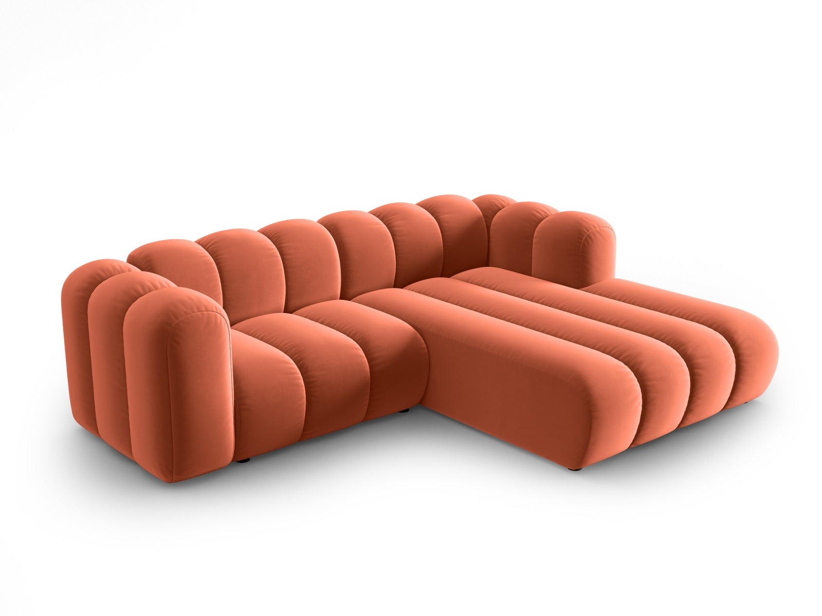 Lupine Velour modulares Ecksofa rechts 3 Sitzer in Coral-Salvador präsentiert im Onlineshop von KAQTU Design AG. L-Sofa rechts ist von Micadoni