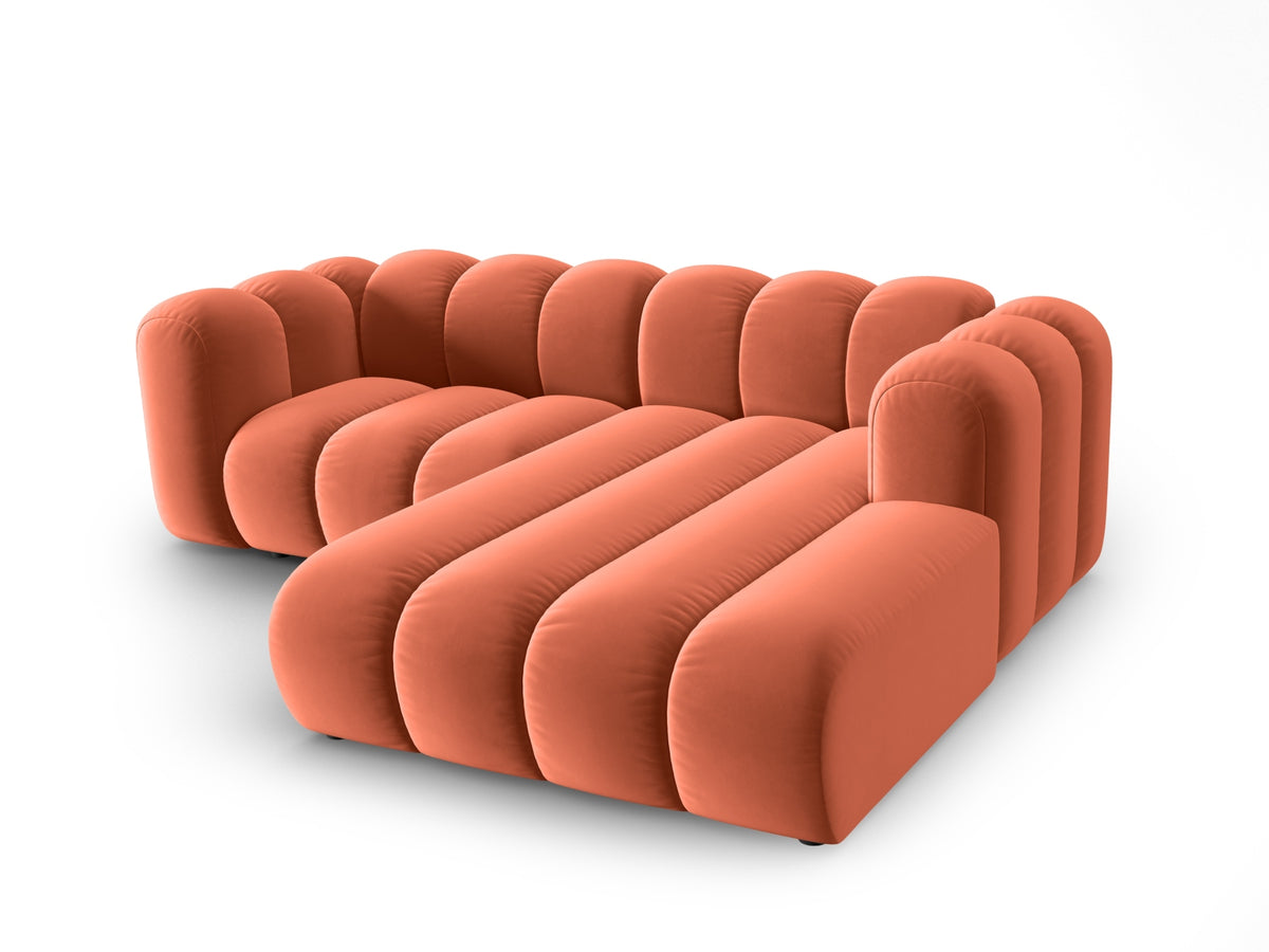 Lupine Velour modulares Ecksofa rechts 3 Sitzer in Coral-Salvador präsentiert im Onlineshop von KAQTU Design AG. L-Sofa rechts ist von Micadoni