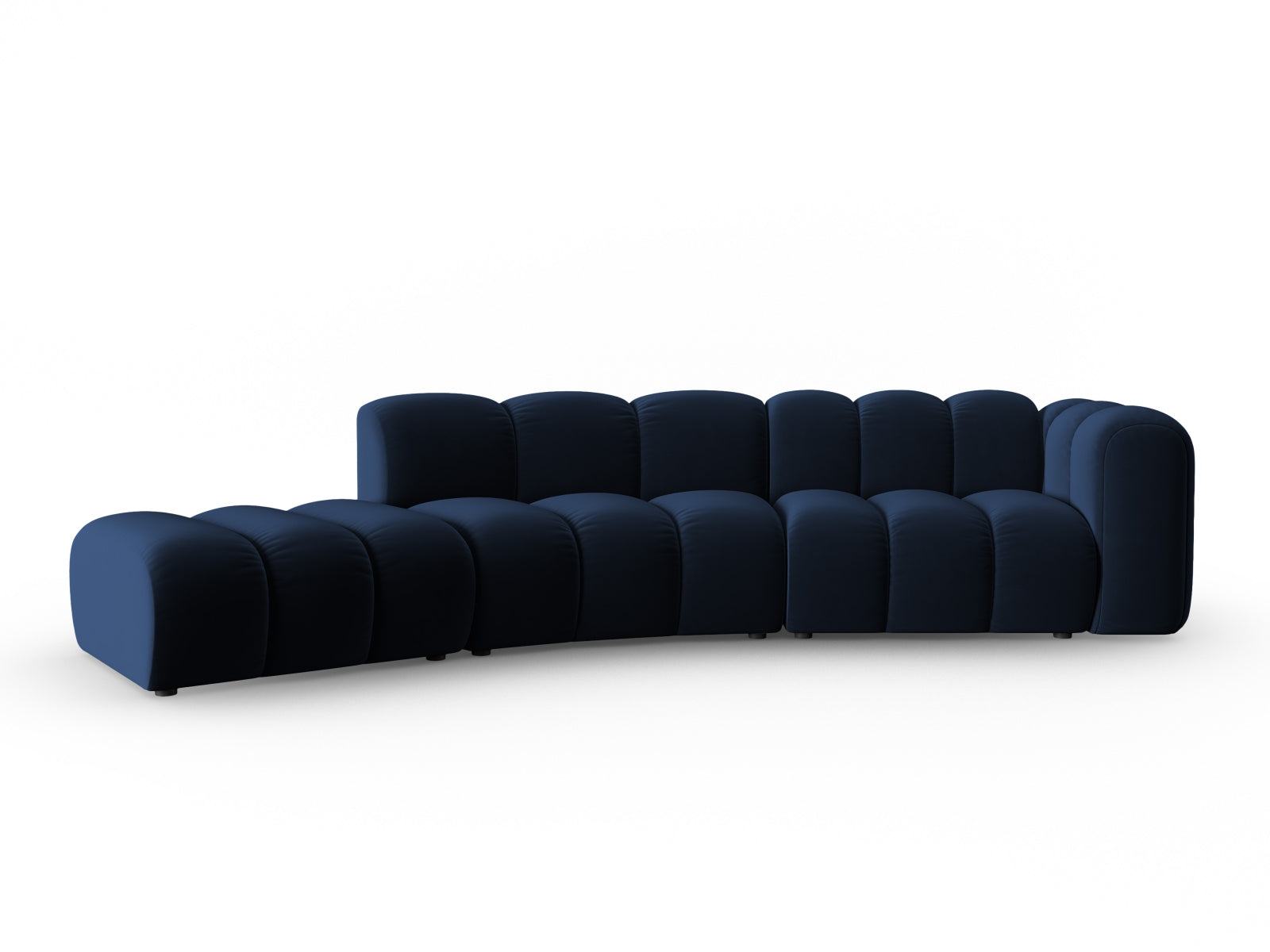 Elegantes, modulares 5-Sitzer Sofa in Royal Blue-Salvador, linksseitig, von Micadoni. Ideal für stilvolle Wohnräume.