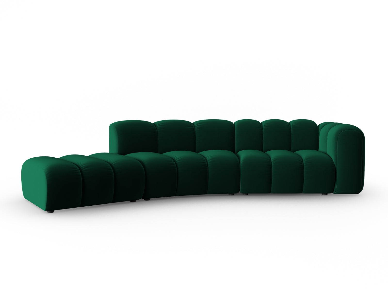 Elegantes, modulares 5-Sitzer Sofa in Bottle Green-Salvador, linksseitig, von Micadoni, ideal für stilvolle Wohnräume.