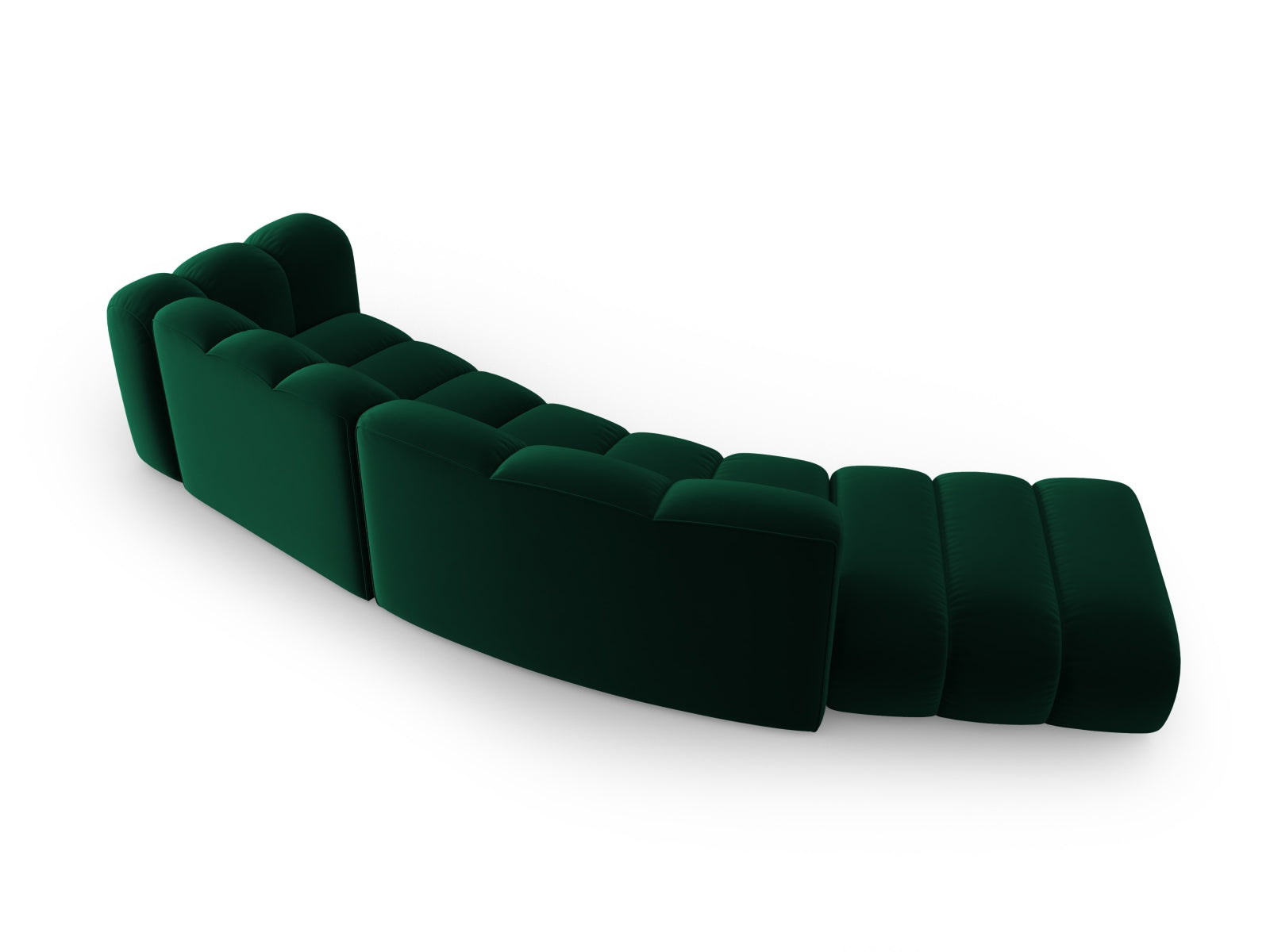 Erleben Sie das Lupine Velour Sofa links 5 Sitzer von Micadoni – ein elegantes, modulares Möbelstück für höchsten Komfort und stilvolle Wohnräume.