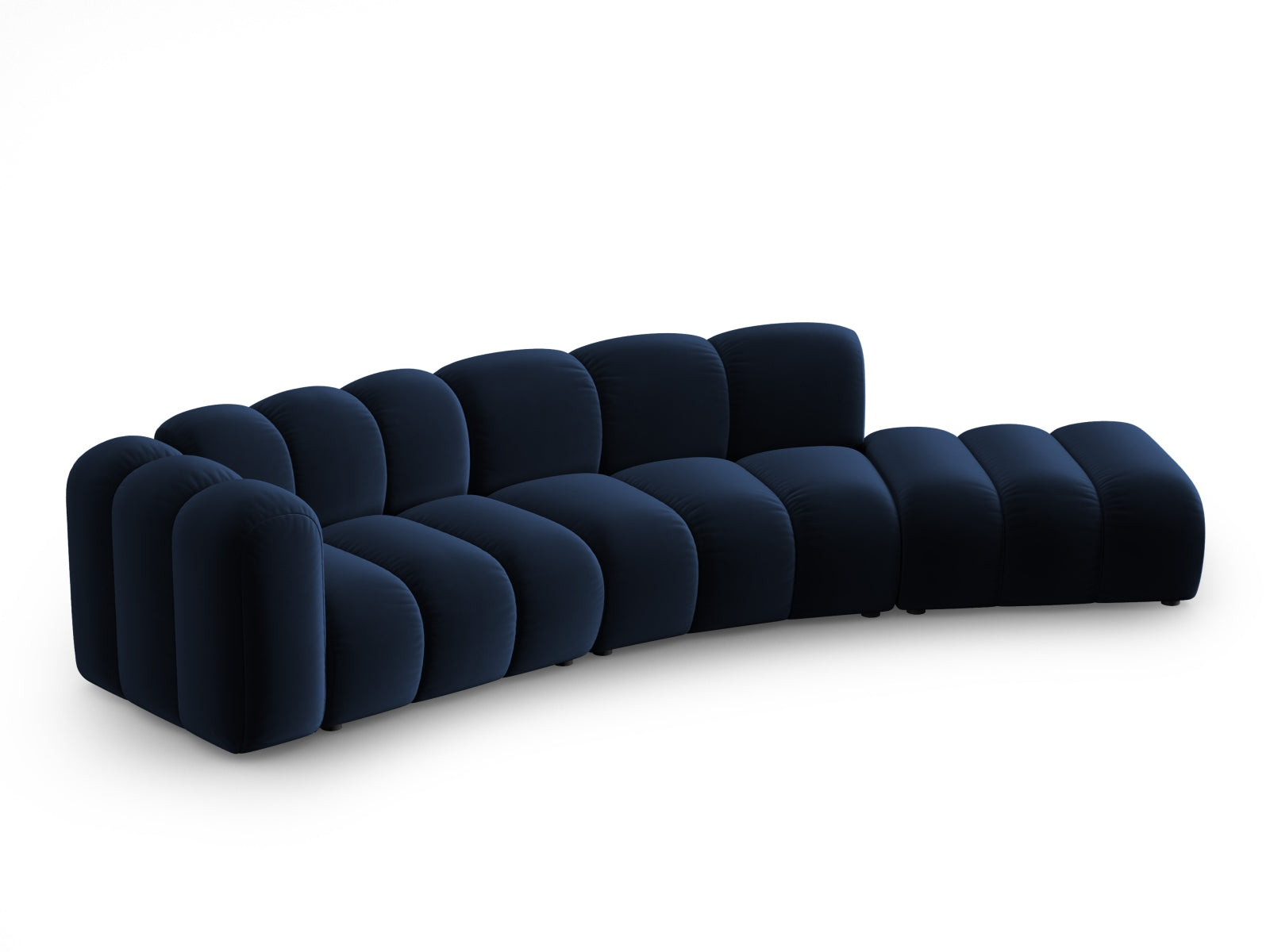 Lupine Velour modulares Sofa rechts 5 Sitzer in Royal Blue präsentiert im Onlineshop von KAQTU Design AG. L-Sofa rechts ist von Micadoni