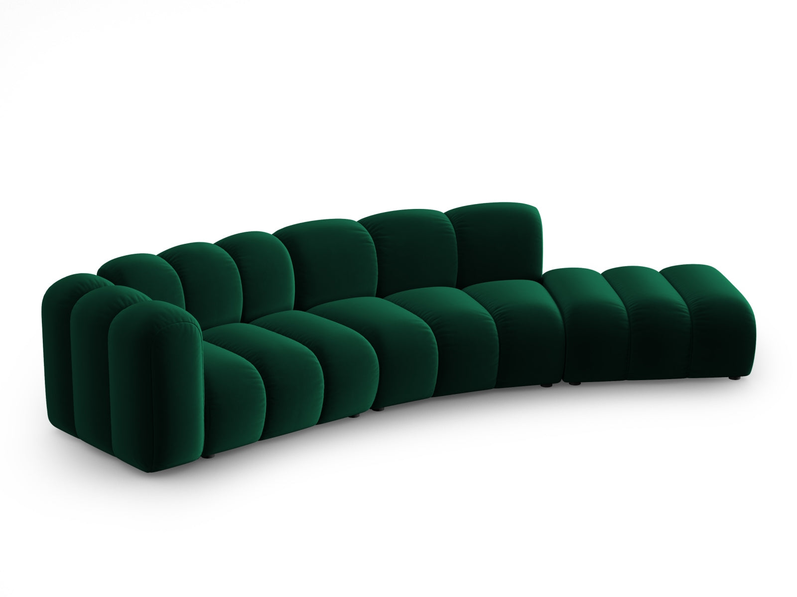 Lupine Velour modulares Sofa rechts 5 Sitzer in Bottle Green präsentiert im Onlineshop von KAQTU Design AG. L-Sofa rechts ist von Micadoni