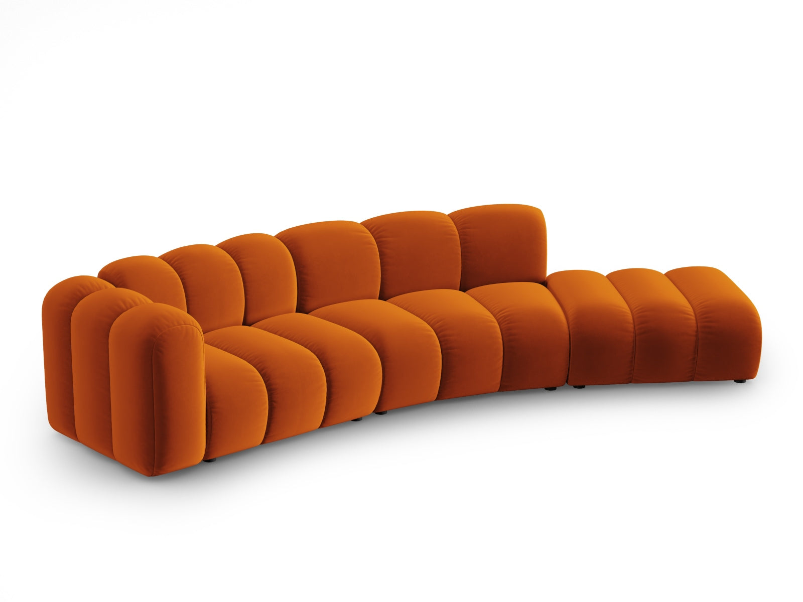 Lupine Velour modulares Sofa rechts 5 Sitzer in Terracotta präsentiert im Onlineshop von KAQTU Design AG. L-Sofa rechts ist von Micadoni