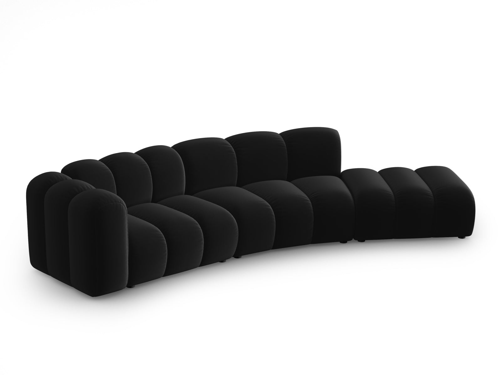 Lupine Velour modulares Sofa rechts 5 Sitzer in Black-Salvador präsentiert im Onlineshop von KAQTU Design AG. L-Sofa rechts ist von Micadoni