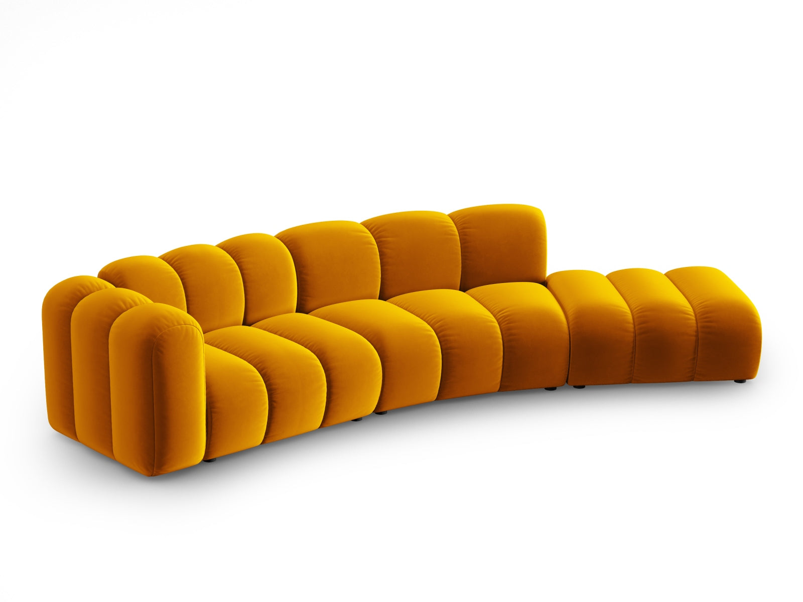 Lupine Velour modulares Sofa rechts 5 Sitzer in Yellow präsentiert im Onlineshop von KAQTU Design AG. L-Sofa rechts ist von Micadoni