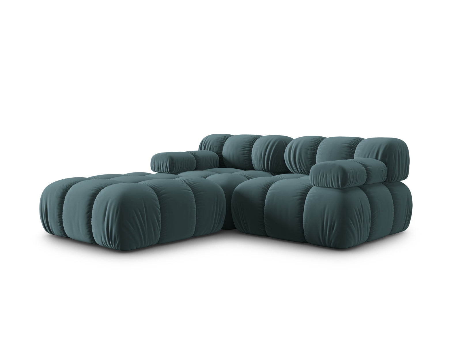 Erleben Sie das Bellis Velour Sofa 3 Sitzer von Micadoni – 188 cm stilvolles Design, modular und bequem für jeden Raum.
