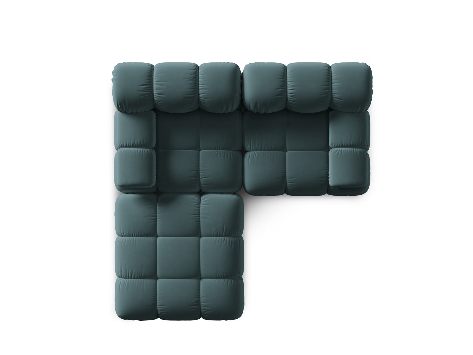 Modulares 3-Sitzer Sofa Bellis in sanftem Türkis, perfekt für moderne Wohnkonzepte und vielseitige Raumgestaltung von Micadoni.
