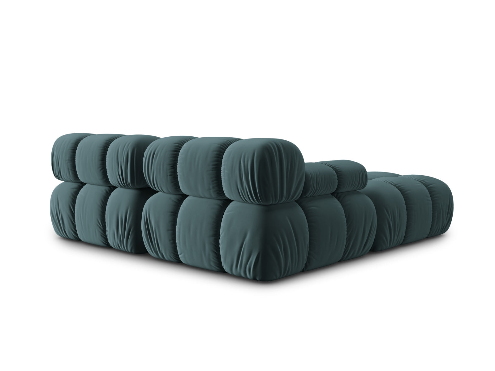 Elegantes Bellis Velour Sofa in sanftem Türkis, 3-Sitzer, ideal für stilvolle und flexible Wohnräume von Micadoni.