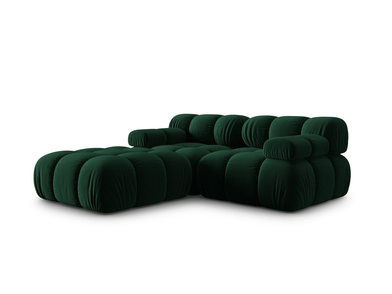 Modulares 3-Sitzer Sofa Bellis in edlem Flaschengrün, perfekt für moderne Wohnkonzepte, von Micadoni.