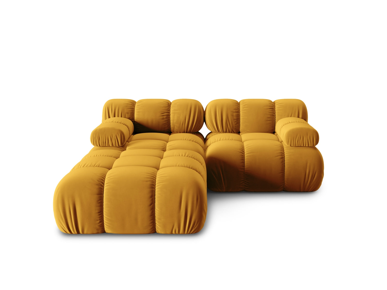 Bellis Velour modulares Sofa 3 Sitzer 188cm in Yellow-Bluvel präsentiert im Onlineshop von KAQTU Design AG. L-Sofa links ist von Micadoni