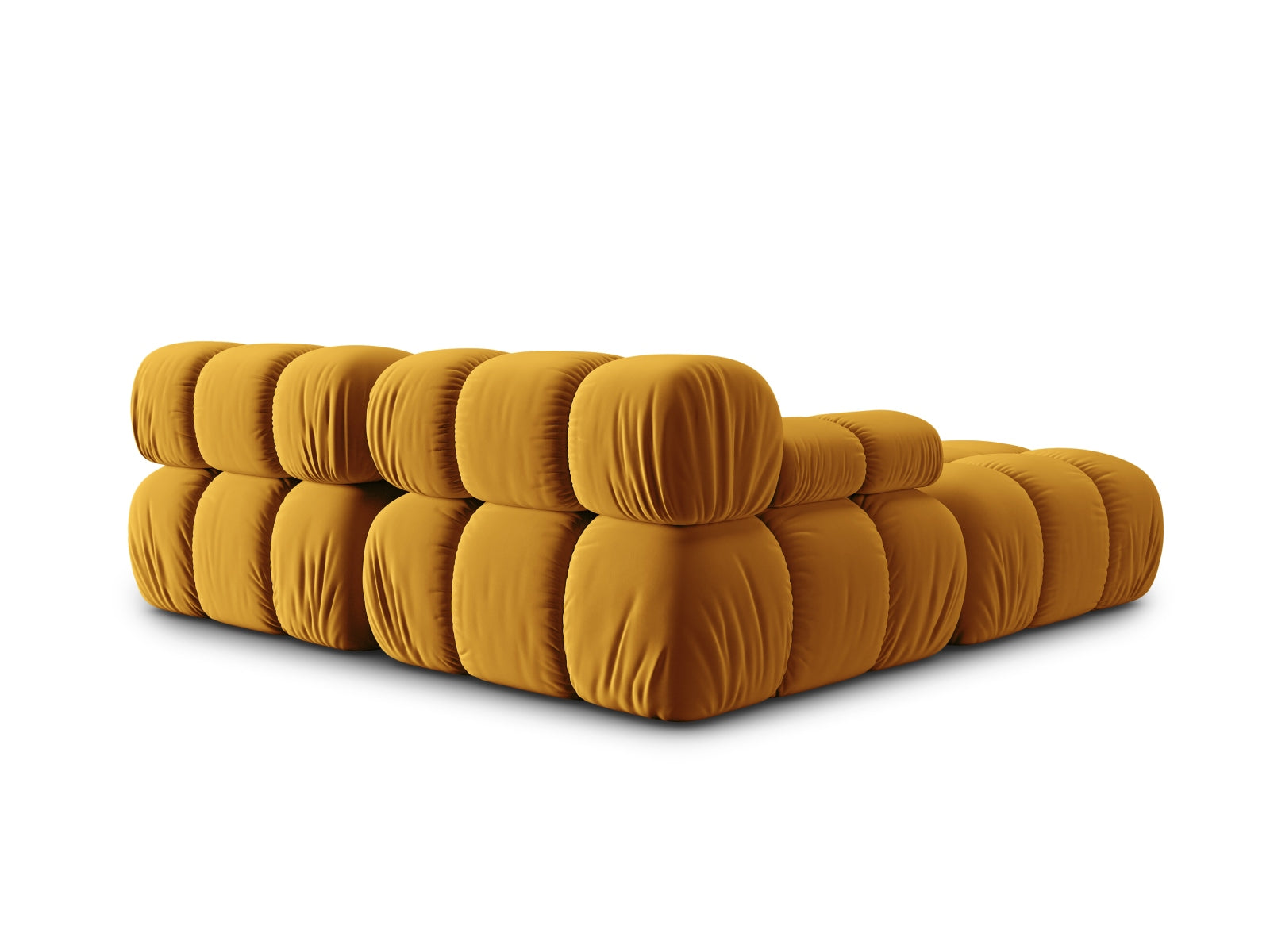 Modulares 3-Sitzer Sofa Bellis in ansprechendem Gelb-Blau, 188 cm, aus hochwertigem Velours, ideal für zeitgemäße Wohnräume von Micadoni.