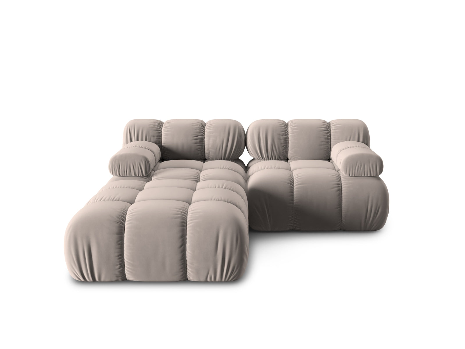 Bellis Velour modulares Sofa 3 Sitzer 188cm in Cappuccino präsentiert im Onlineshop von KAQTU Design AG. 3er Sofa ist von Micadoni