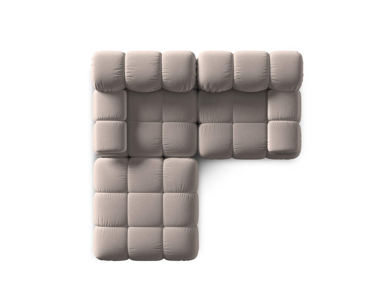 Modulares 3-Sitzer Sofa Bellis in luxuriösem Velours, linksseitig, in warmem Cappuccino, perfekt für moderne Wohnkonzepte.