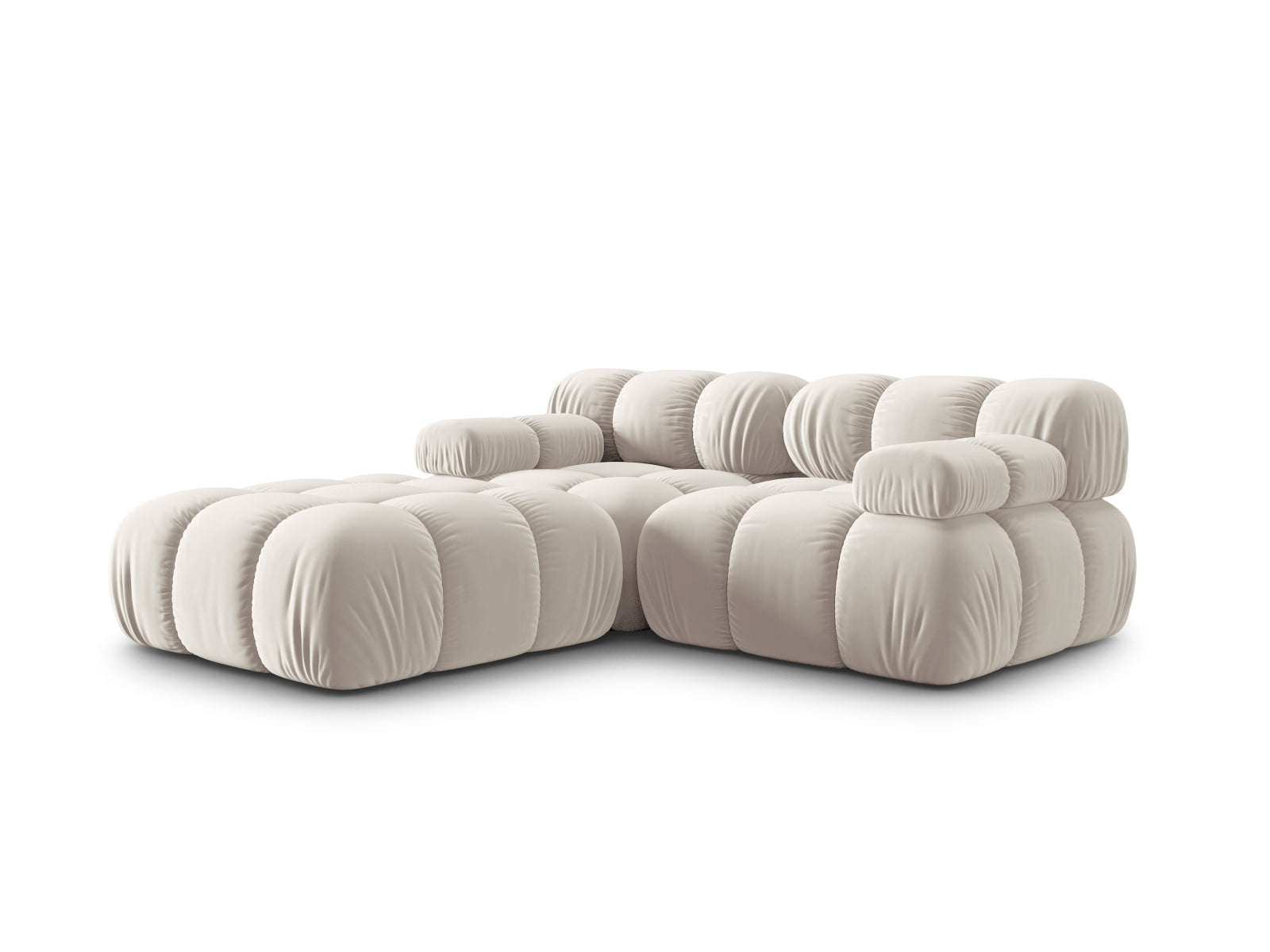 Erleben Sie das Bellis Velour Sofa 3 Sitzer von Micadoni – ein elegantes, modulares Möbelstück, das Komfort und Stil in Ihr Zuhause bringt.