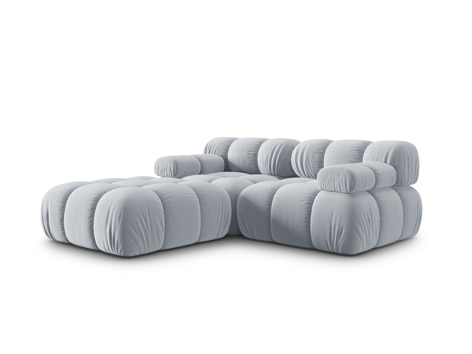 Erleben Sie das Bellis Velour Sofa 3 Sitzer von Micadoni – ein elegantes, modulares Möbelstück, das Komfort und Stil in Ihr Zuhause bringt.