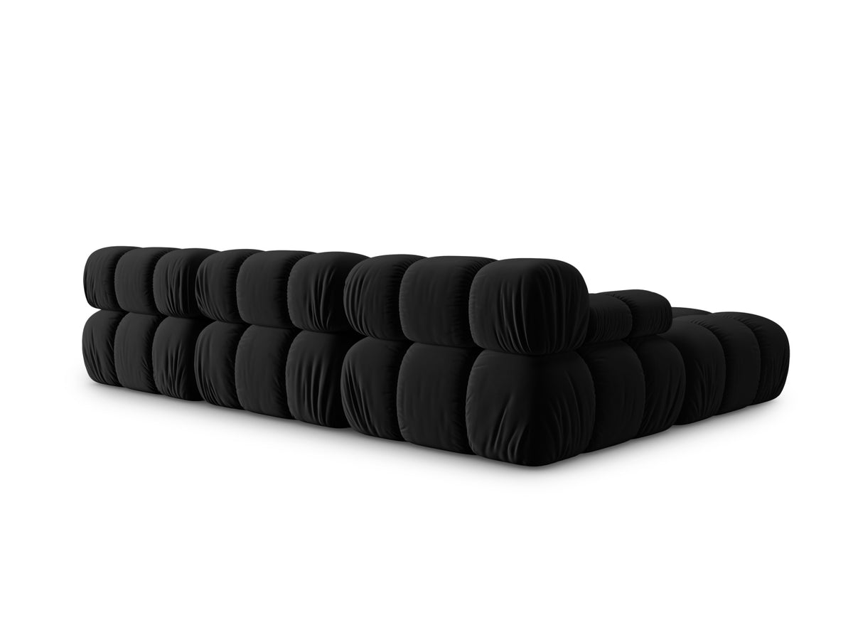 Bellis Velour modulares Sofa 4 Sitzer 188cm in Black-Bluvel präsentiert im Onlineshop von KAQTU Design AG. L-Sofa links ist von Micadoni