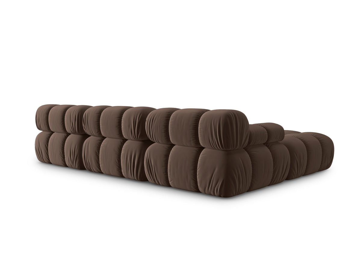 Bellis Velour modulares Sofa 4 Sitzer 188cm in Dark Brown-Bluvel präsentiert im Onlineshop von KAQTU Design AG. L-Sofa links ist von Micadoni
