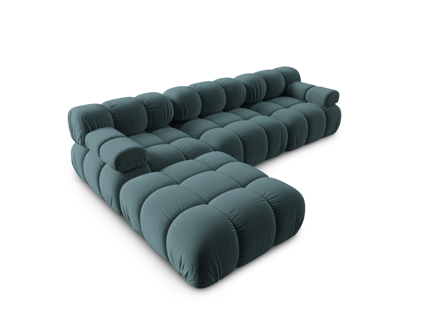 Elegantes modulares 4-Sitzer Sofa Bellis in sanftem Türkis, ideal für stilvolle Wohnräume und flexible Einrichtungslösungen von Micadoni.