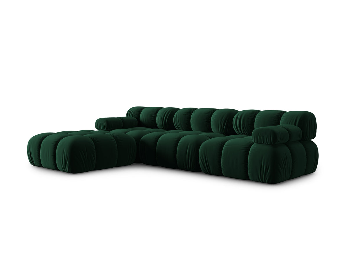 Bellis Velour modulares Sofa 4 Sitzer 188cm in Bottle Green-Bluvel präsentiert im Onlineshop von KAQTU Design AG. L-Sofa links ist von Micadoni