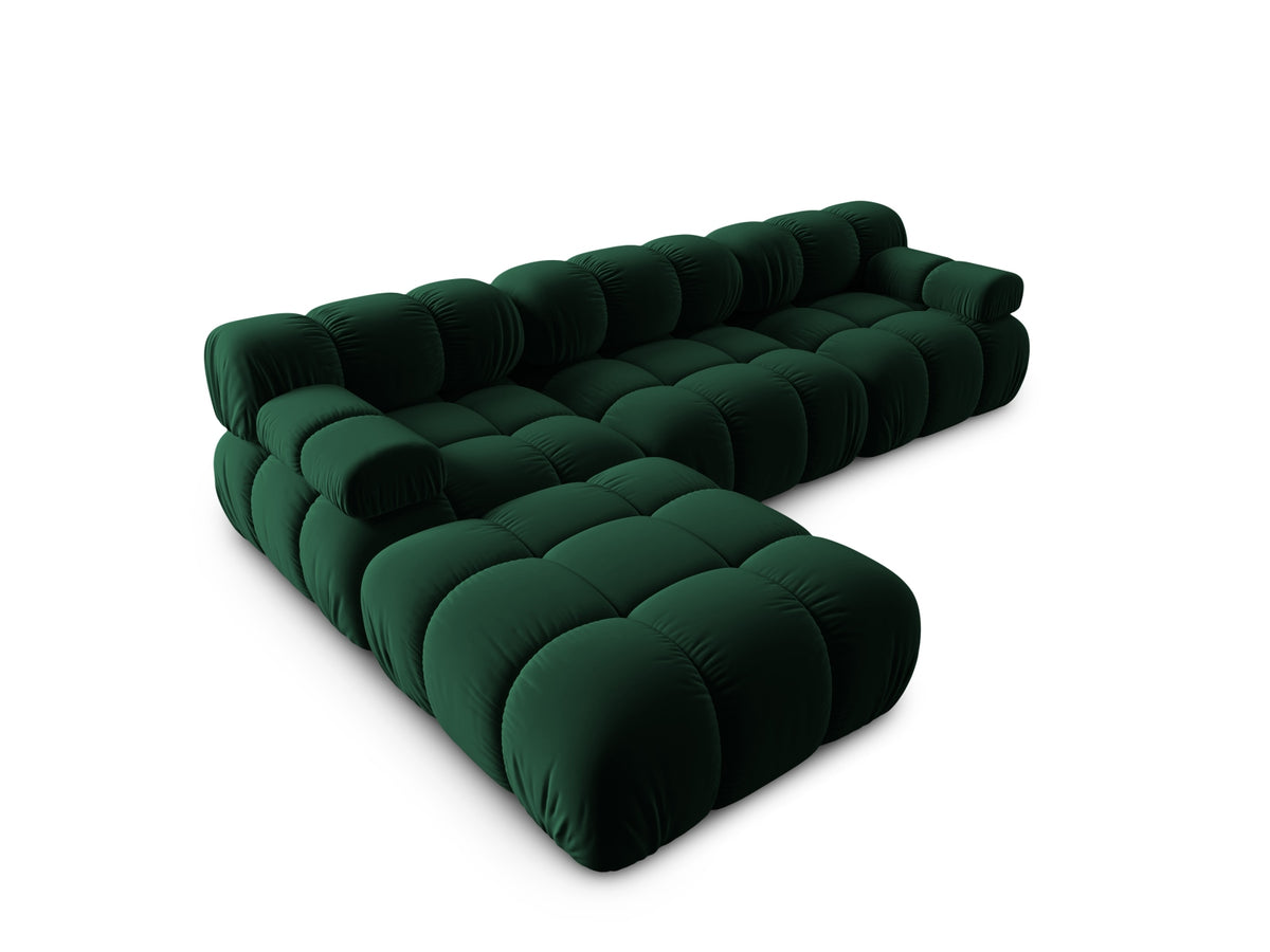 Bellis Velour modulares Sofa 4 Sitzer 188cm in Bottle Green-Bluvel präsentiert im Onlineshop von KAQTU Design AG. L-Sofa links ist von Micadoni