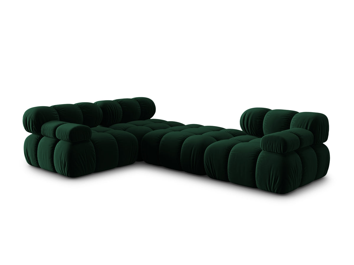Bellis Velour modulares Sofa 4 Sitzer 188cm in Bottle Green-Bluvel präsentiert im Onlineshop von KAQTU Design AG. L-Sofa links ist von Micadoni