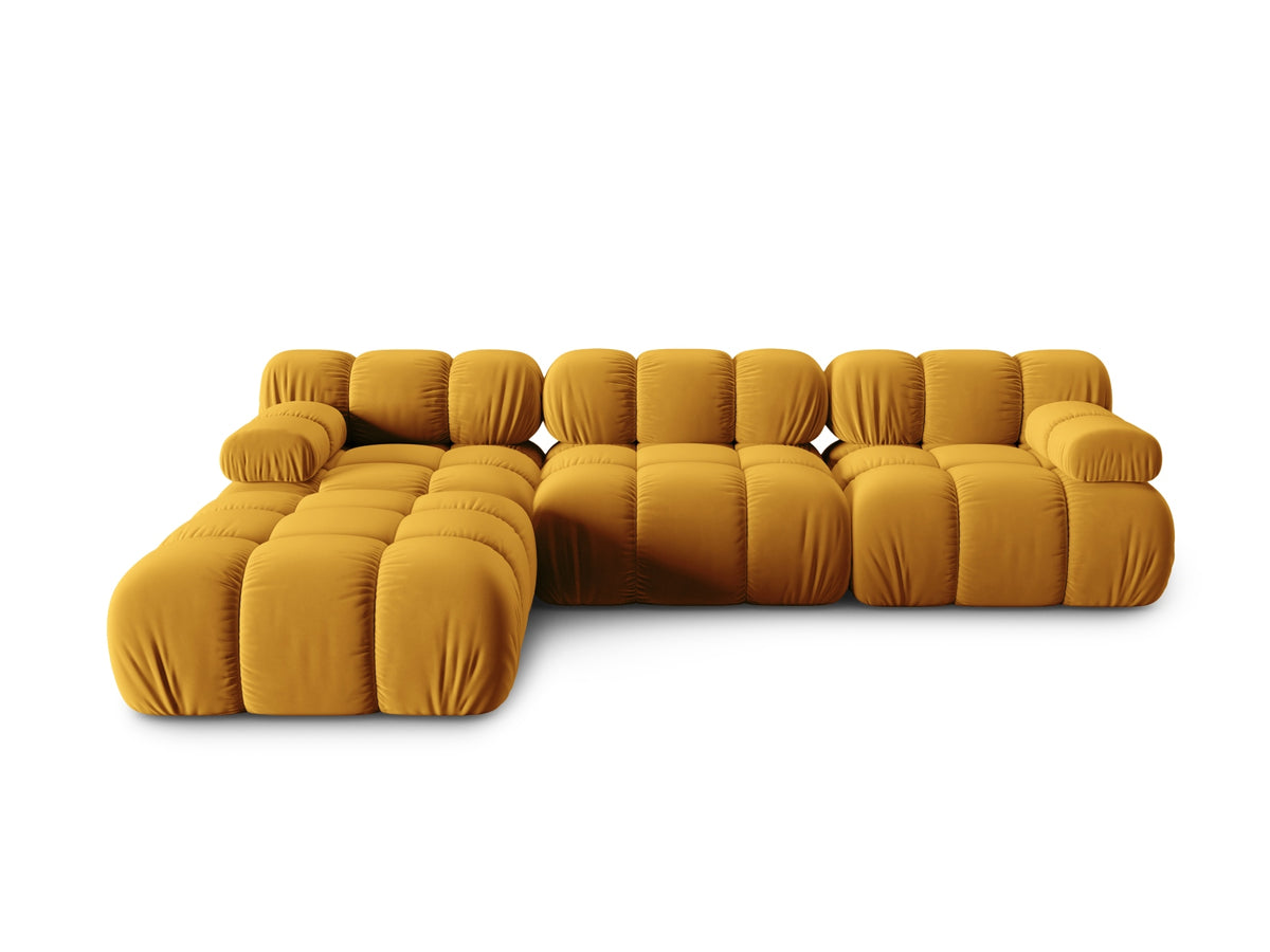 Bellis Velour modulares Sofa 4 Sitzer 188cm in Yellow-Bluvel präsentiert im Onlineshop von KAQTU Design AG. L-Sofa links ist von Micadoni