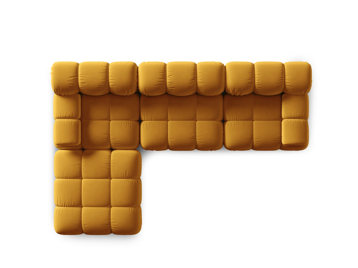 Bellis Velour modulares Sofa 4 Sitzer 188cm in Yellow-Bluvel präsentiert im Onlineshop von KAQTU Design AG. L-Sofa links ist von Micadoni