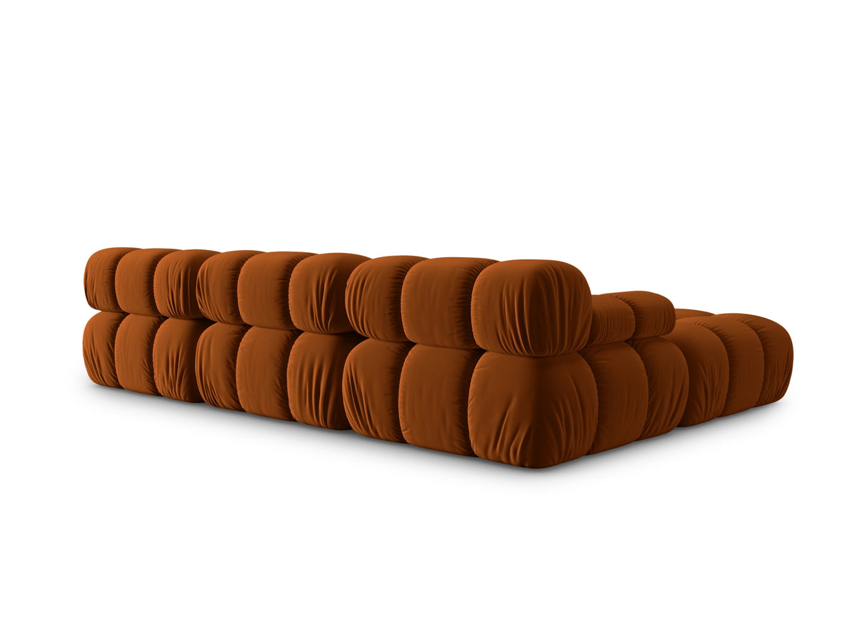 Bellis Velour modulares Sofa 4 Sitzer 188cm in Terracotta-Bluvel präsentiert im Onlineshop von KAQTU Design AG. L-Sofa links ist von Micadoni