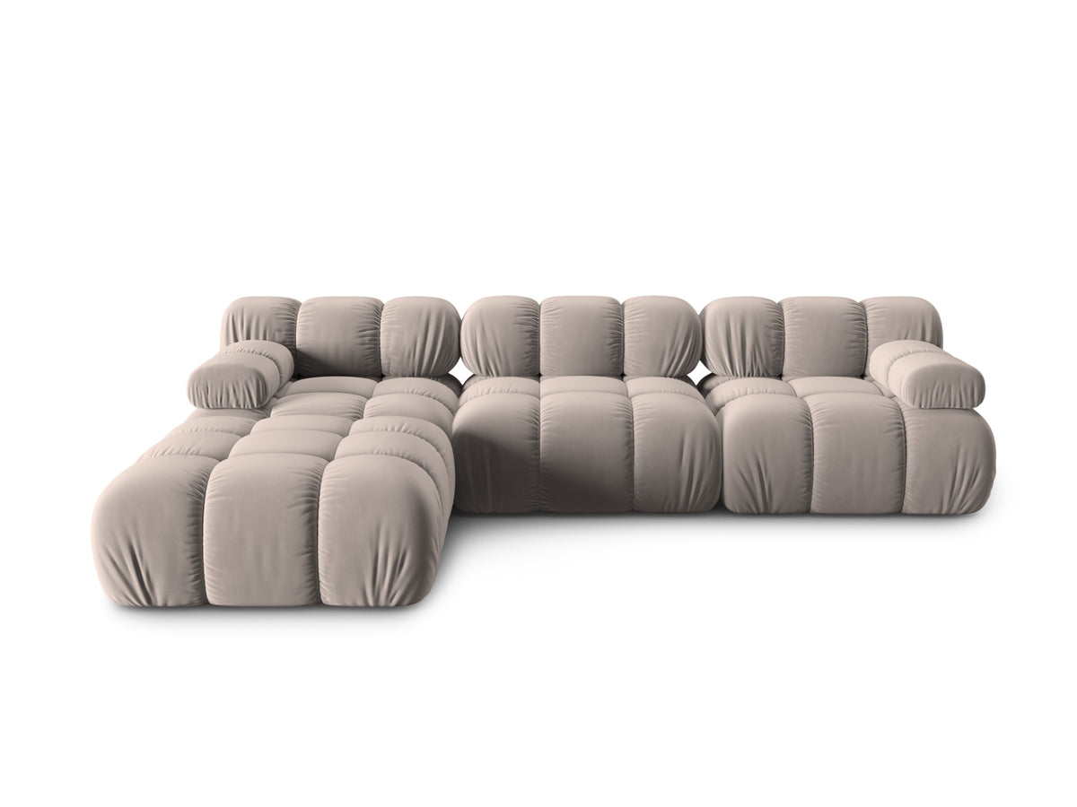 Bellis Velour modulares Sofa 4 Sitzer 188cm in Cappuccino-Bluvel präsentiert im Onlineshop von KAQTU Design AG. 3er Sofa ist von Micadoni