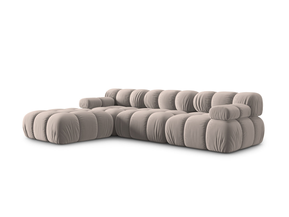 Bellis Velour modulares Sofa 4 Sitzer 188cm in Cappuccino-Bluvel präsentiert im Onlineshop von KAQTU Design AG. 3er Sofa ist von Micadoni