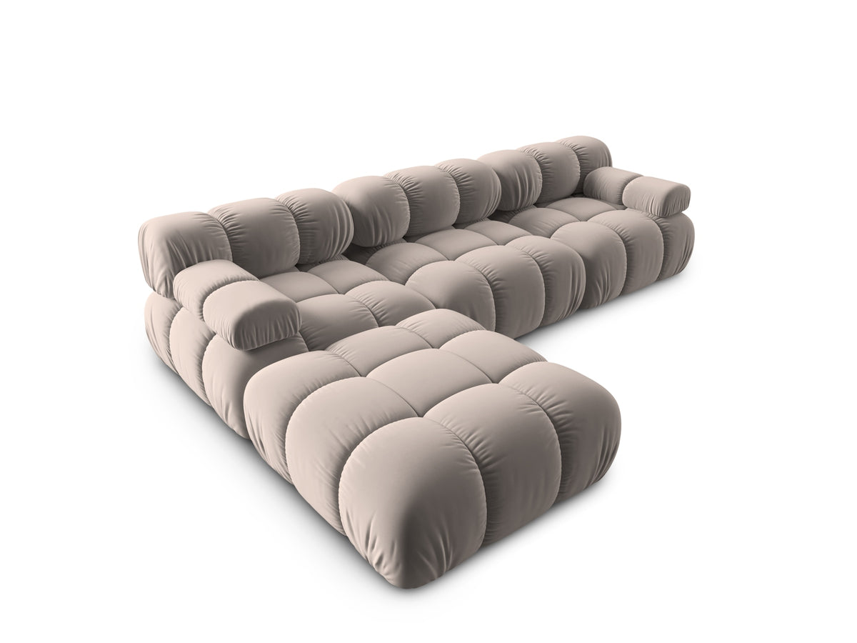 Bellis Velour modulares Sofa 4 Sitzer 188cm in Cappuccino-Bluvel präsentiert im Onlineshop von KAQTU Design AG. 3er Sofa ist von Micadoni