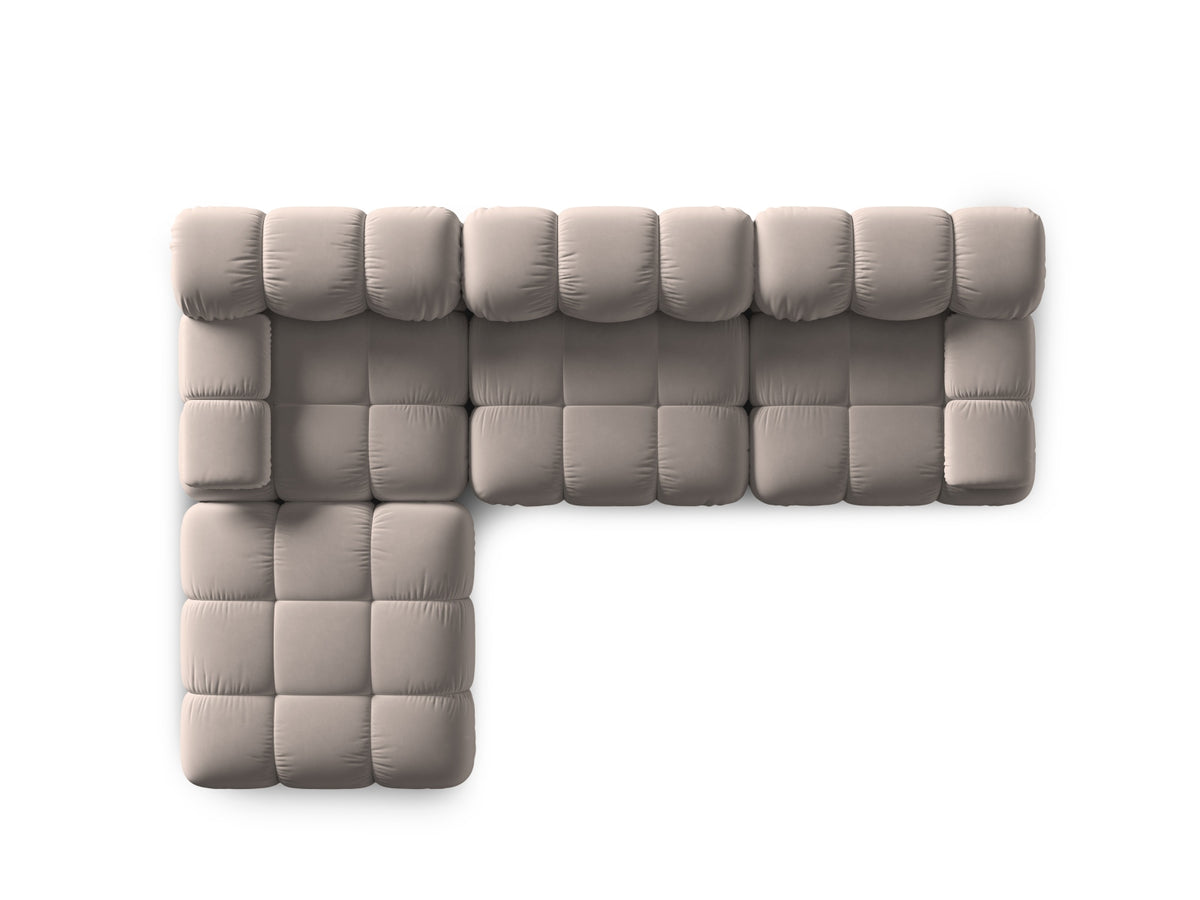 Bellis Velour modulares Sofa 4 Sitzer 188cm in Cappuccino-Bluvel präsentiert im Onlineshop von KAQTU Design AG. 3er Sofa ist von Micadoni