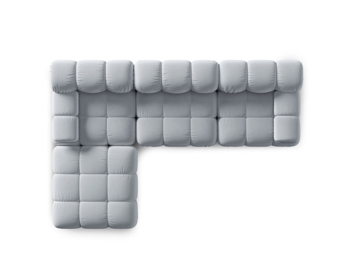 Bellis Velour modulares Sofa 4 Sitzer 188cm in Light Blue-Bluvel präsentiert im Onlineshop von KAQTU Design AG. 3er Sofa ist von Micadoni