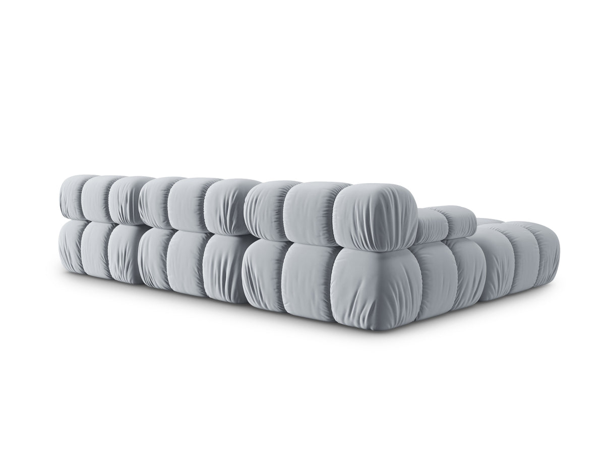 Bellis Velour modulares Sofa 4 Sitzer 188cm in Light Blue-Bluvel präsentiert im Onlineshop von KAQTU Design AG. 3er Sofa ist von Micadoni