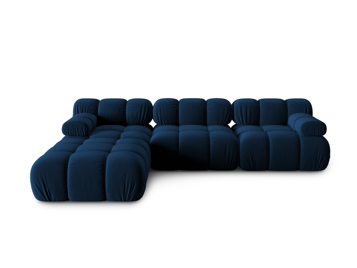 Bellis Velour modulares Sofa 4 Sitzer 188cm in Royal Blue-Bluvel präsentiert im Onlineshop von KAQTU Design AG. L-Sofa links ist von Micadoni