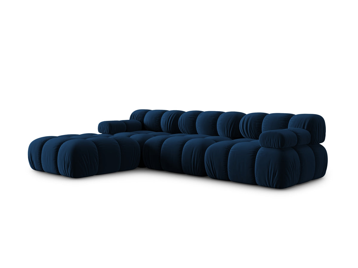 Bellis Velour modulares Sofa 4 Sitzer 188cm in Royal Blue-Bluvel präsentiert im Onlineshop von KAQTU Design AG. L-Sofa links ist von Micadoni