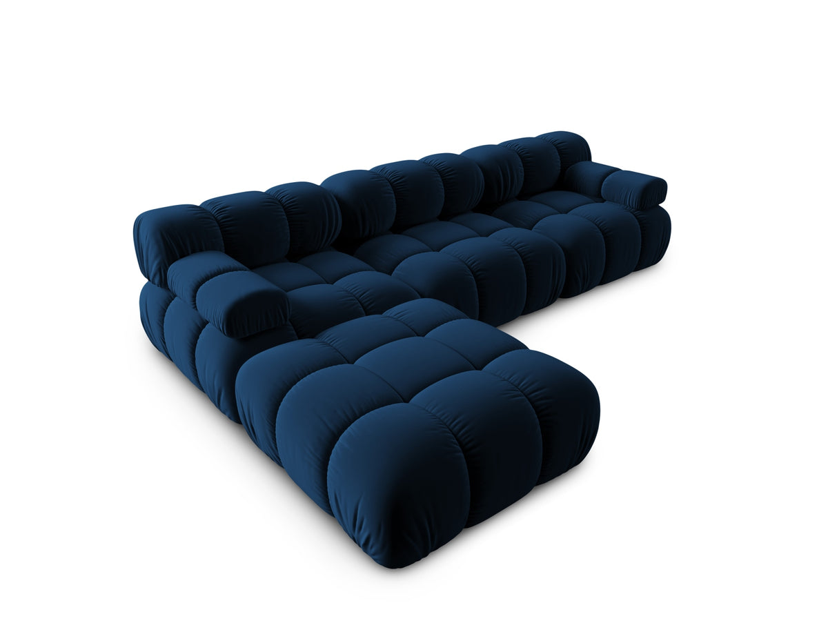 Bellis Velour modulares Sofa 4 Sitzer 188cm in Royal Blue-Bluvel präsentiert im Onlineshop von KAQTU Design AG. L-Sofa links ist von Micadoni