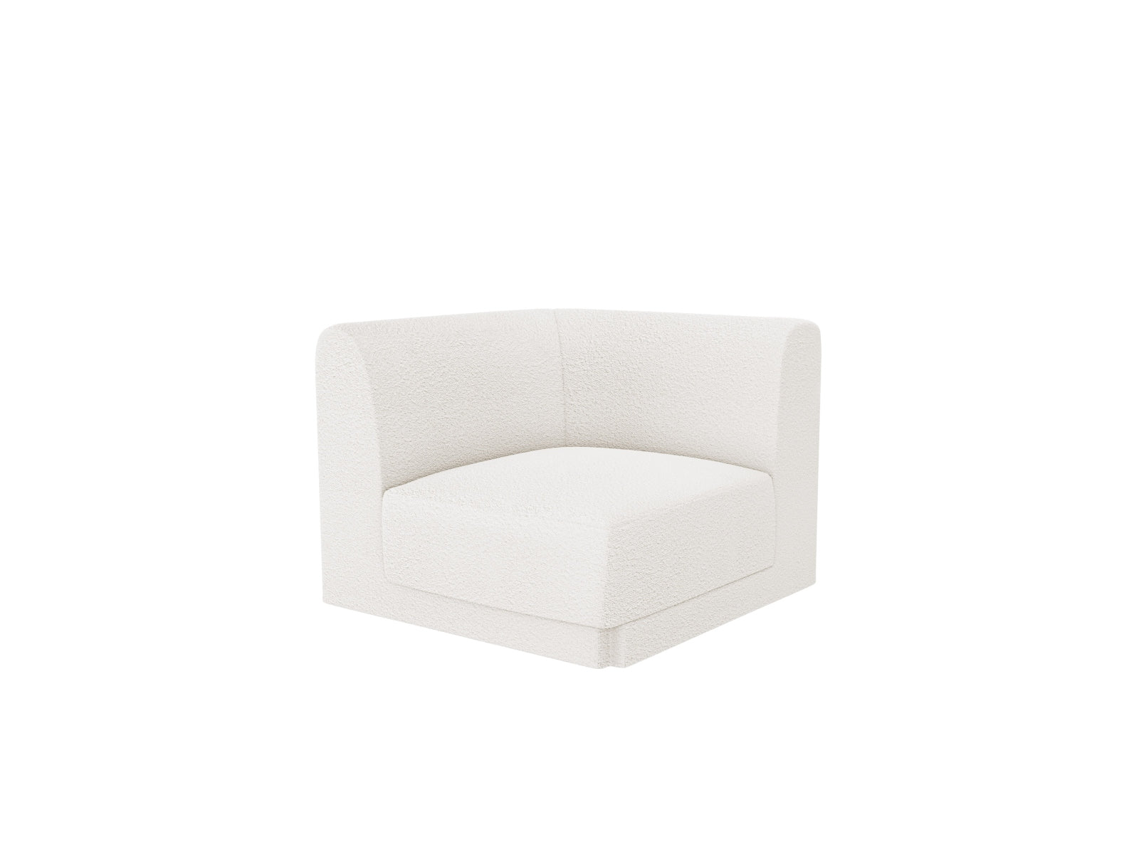 Eleganter Miley Corner Modul 1 Sitzer in Weiß von Micadoni, ideal für stilvolle Wohnräume und flexible Sitzlösungen.